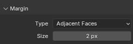 Bake->Margin->Size->2px