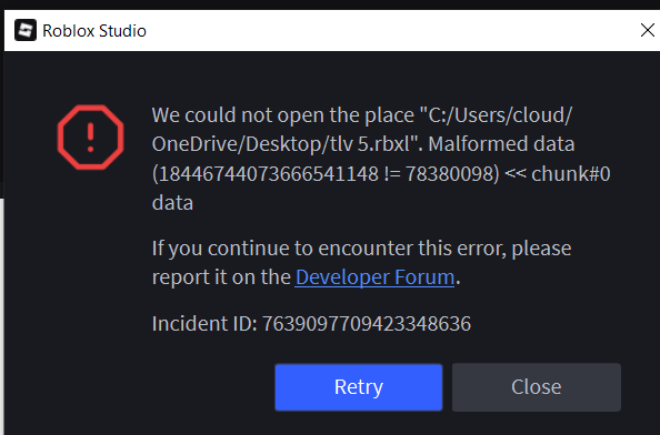 i cant access my saved place file - Studio Bugs - Developer Forum