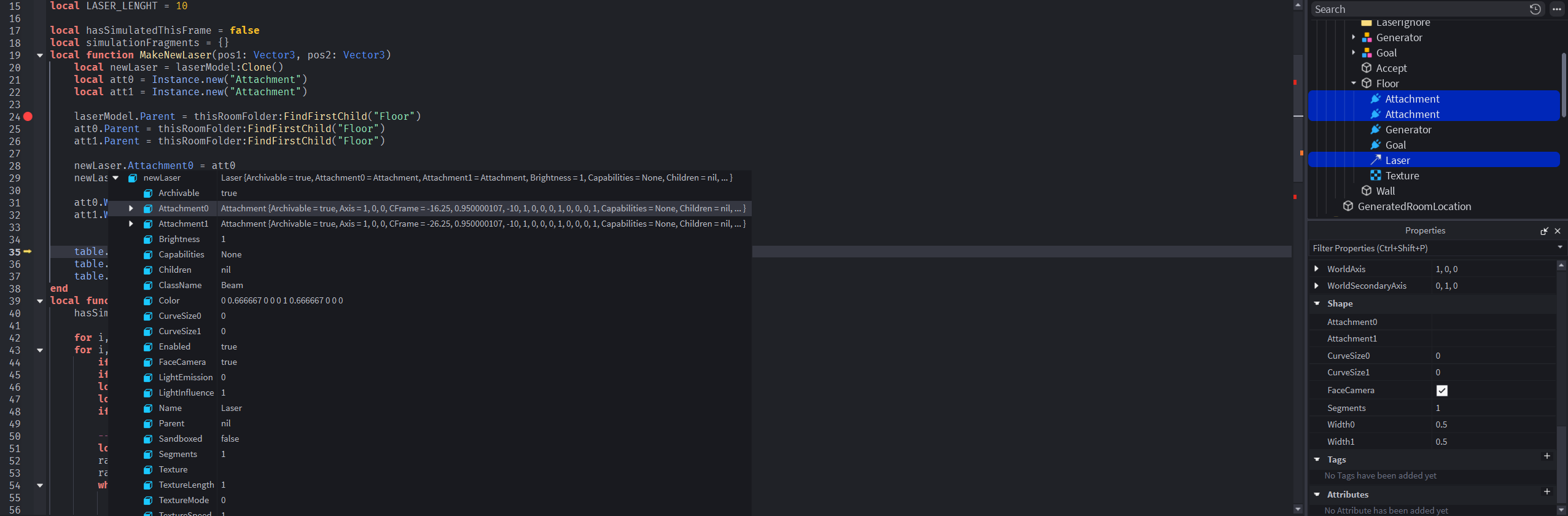 Cannot attach beam attachments - Scripting Support - Developer Forum ...
