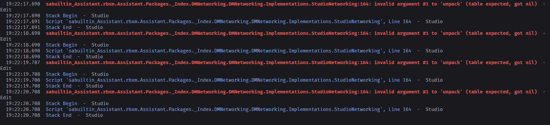 Roblox Assistant MCP Server causing Error Spam - Studio Bugs ...