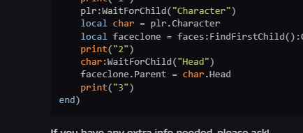 Face not cloning onto head - Scripting Support - Developer Forum | Roblox