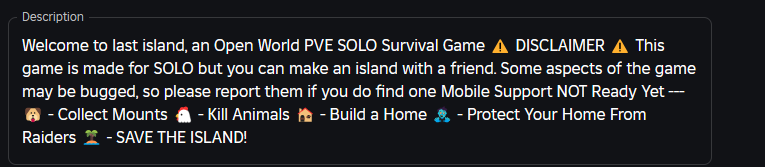Game Description Not Working - Platform Usage Support - Developer Forum ...