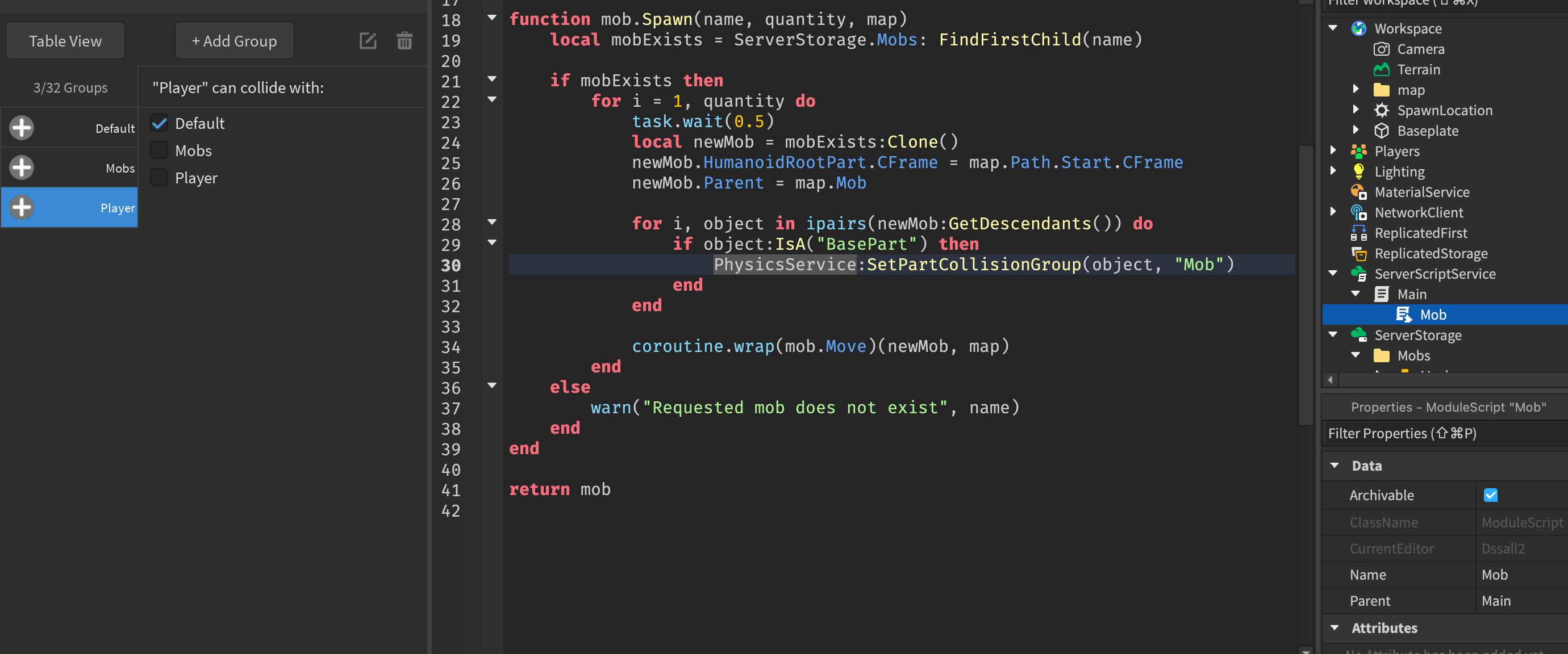 Update: SetPartCollisionGroup! What to do now? - Scripting Support ...