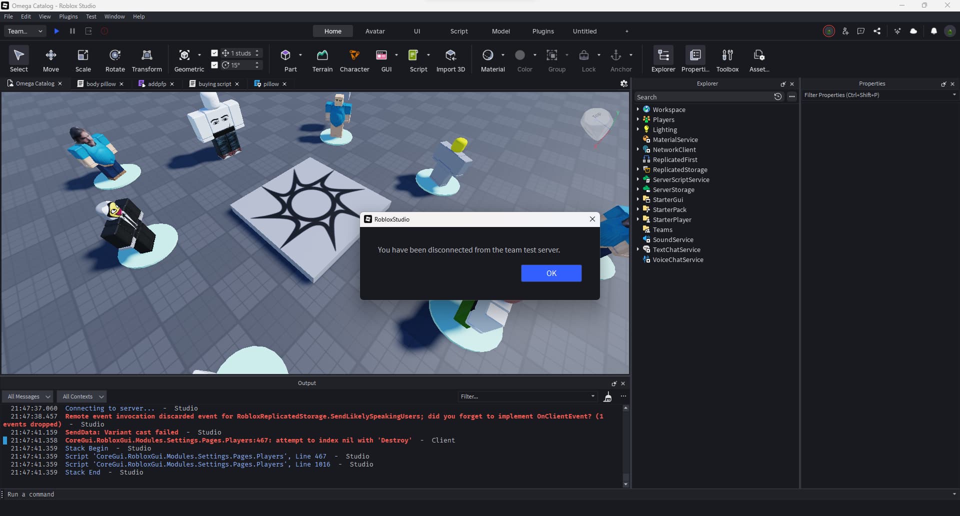 Every playtest disconnects client - Studio Bugs - Developer Forum | Roblox
