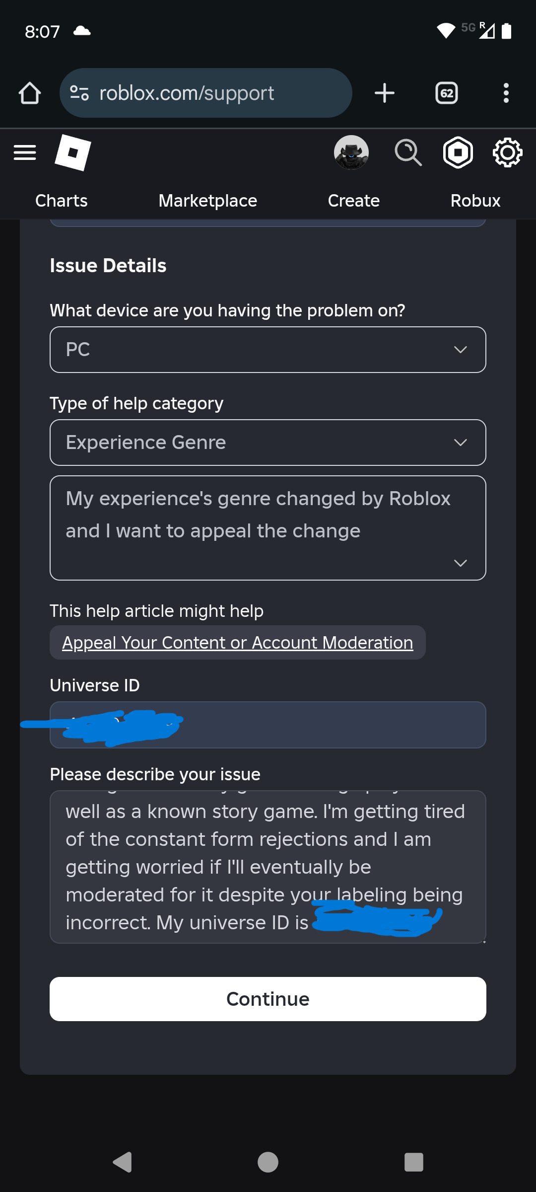 Content Maturity Label Moderation Is Making MISTAKES Support Form Bug 