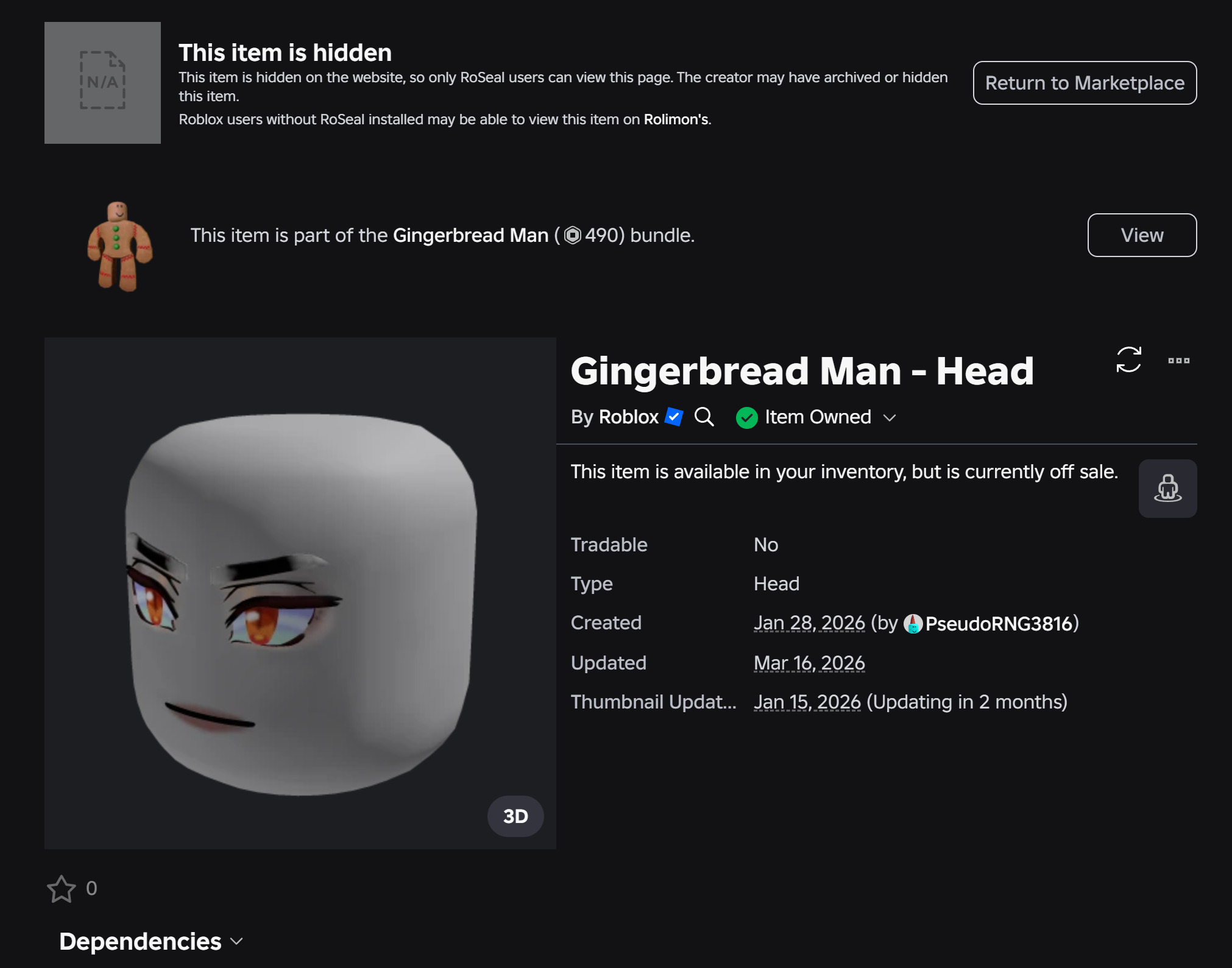 Gingerbread Man bundle does not load included items and has a