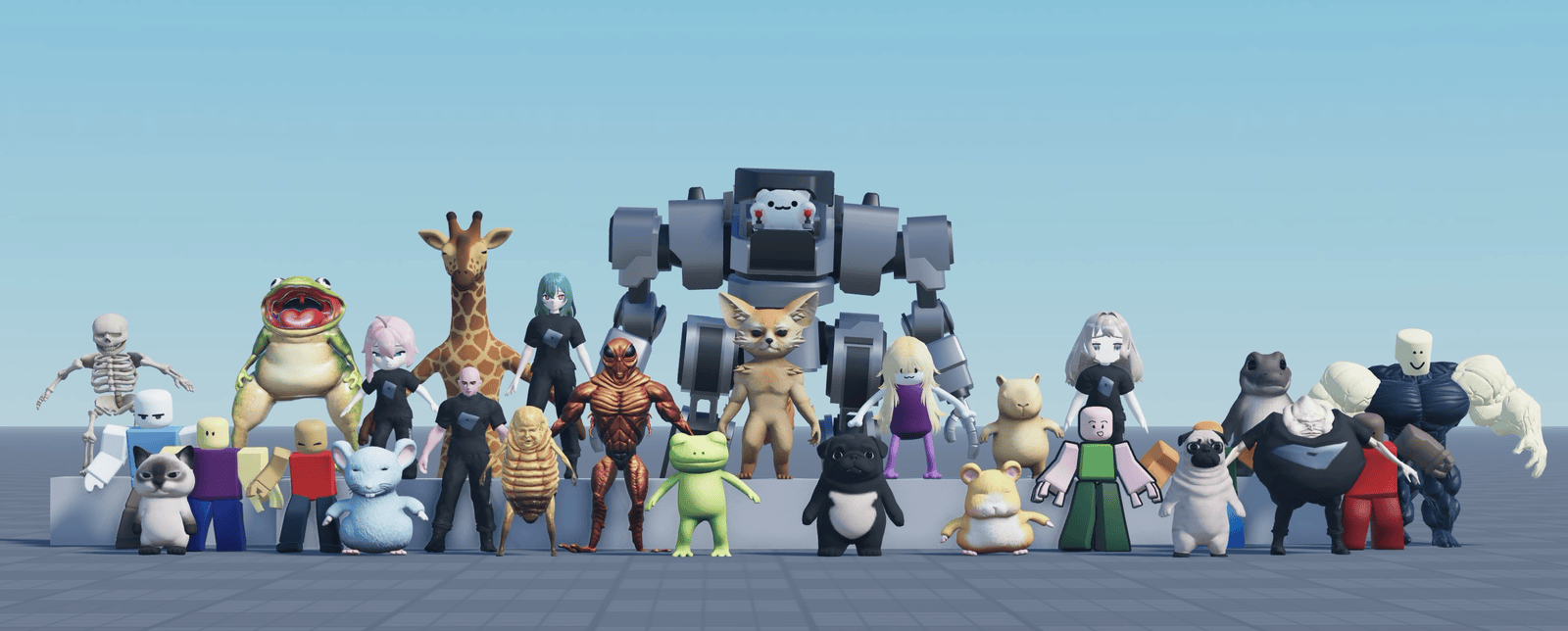 Compilación de avatares de Roblox demostrando el nuevo nivel de fidelidad de animación corporal completa