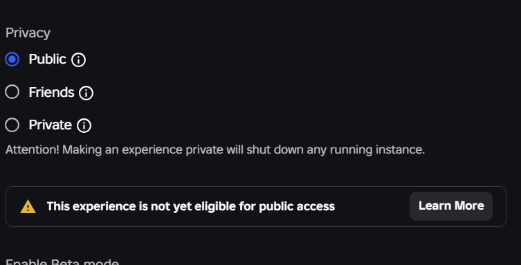 Unable to set experience to public - Platform Usage Support - Developer ...