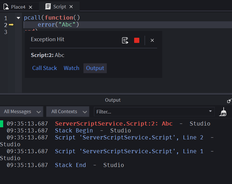 How To Stop Pcall From Pausing Script Execution Scripting Support 