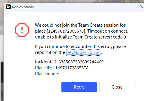 Cannot open any roblox place at the moment. - Studio Bugs - Developer ...