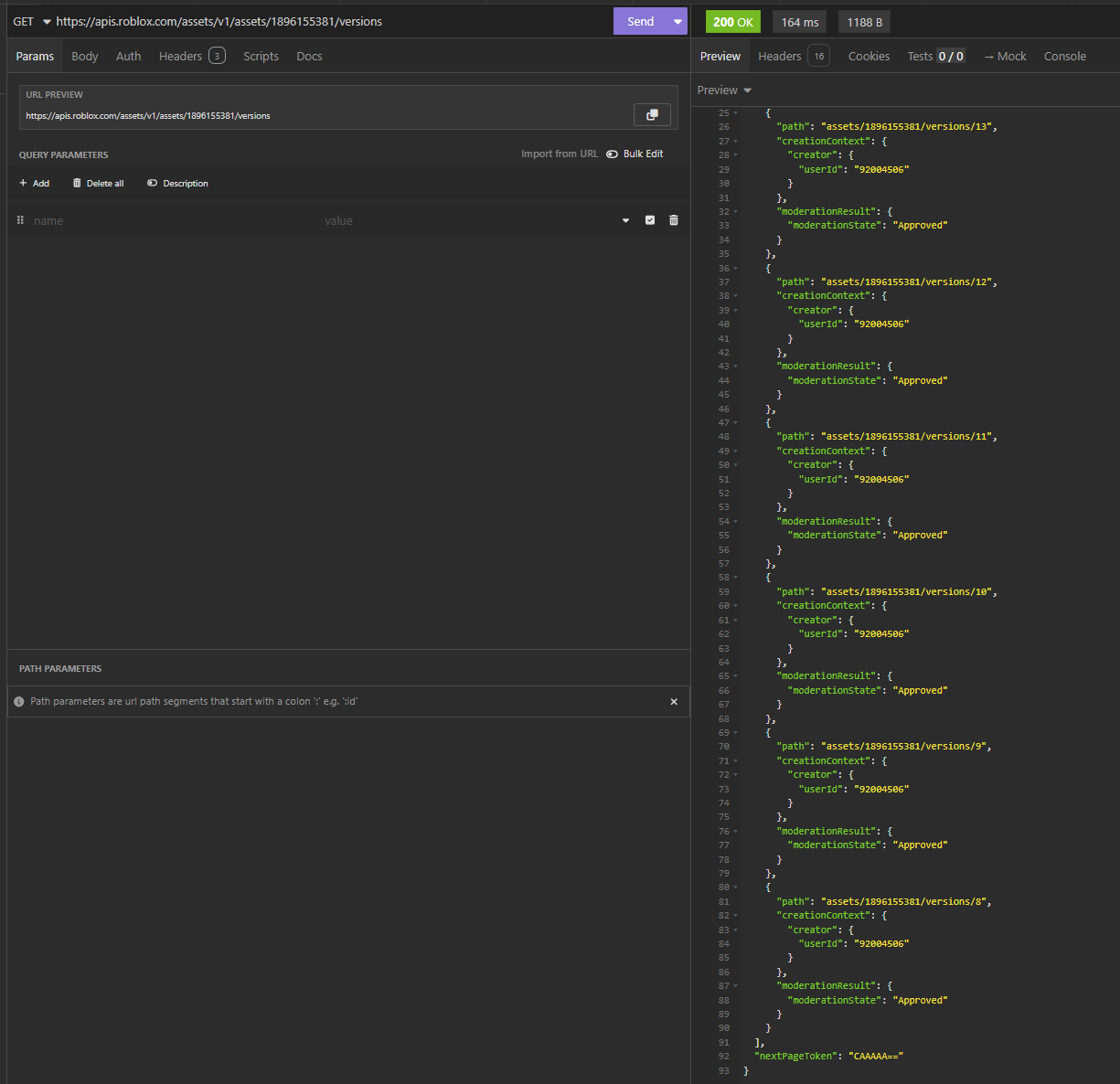 Standardize Open Cloud nextPageTokens - Website Features