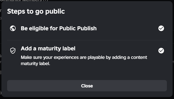 This experience is not yet eligible for public access