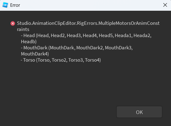 Roblox animation rigging error - Building Support - Developer Forum ...