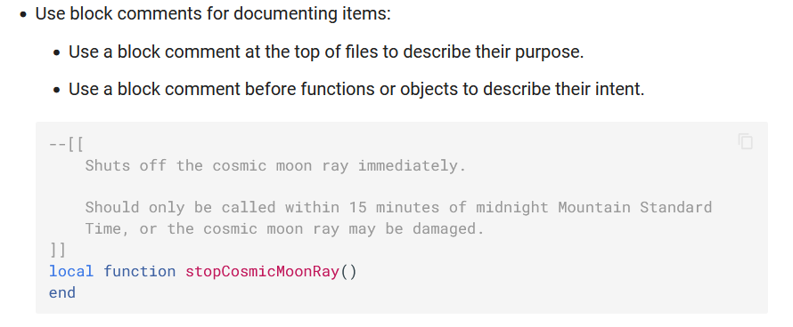 Am I able to create descriptions for my functions, similar to how ...