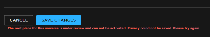 Error With Publishing Game Creations Feedback Developer Forum Roblox