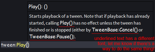 Formatting function descriptions