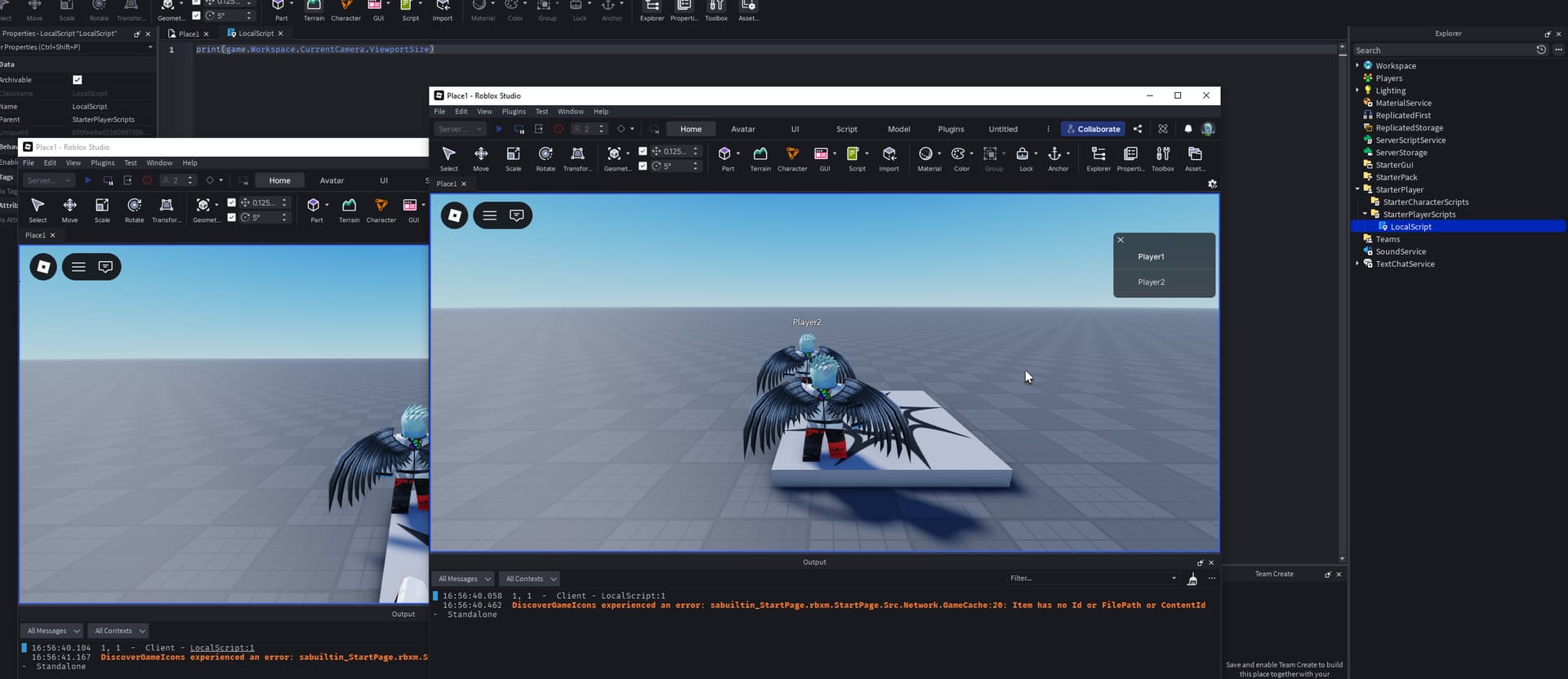 ViewportSize returning 1,1 only - Scripting Support - Developer