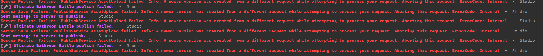 Unable to publish new version of game - Studio Bugs - Developer Forum ...